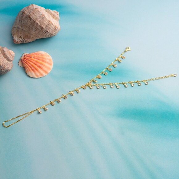 14K Gold Plated Slave Bracelet-Minimalist Hand Chain Bracelet-925 Sterling Silve - Picture 4 of 4